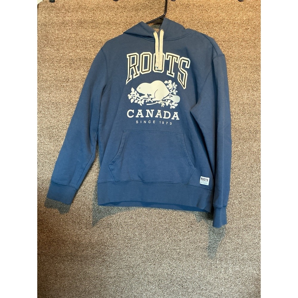 Roots Canada Hoodie Men's Small Dark Blue Beaver